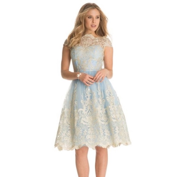 Chi Chi London Dresses & Skirts - ModCloth Chi Chi London Elegance Lace Dress in Sky